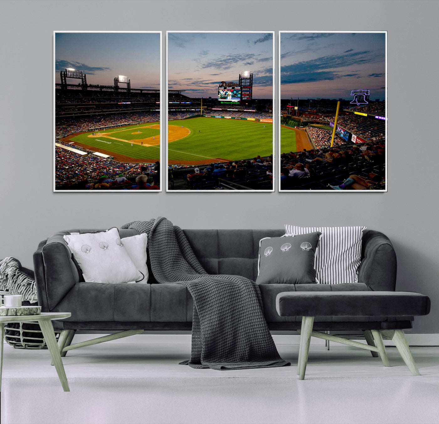 17415-MGV-CV-36X24-Philadelphia Phillies Baseball Team Print - Citizens Bank Park Stadium Wall Art Canvas Print