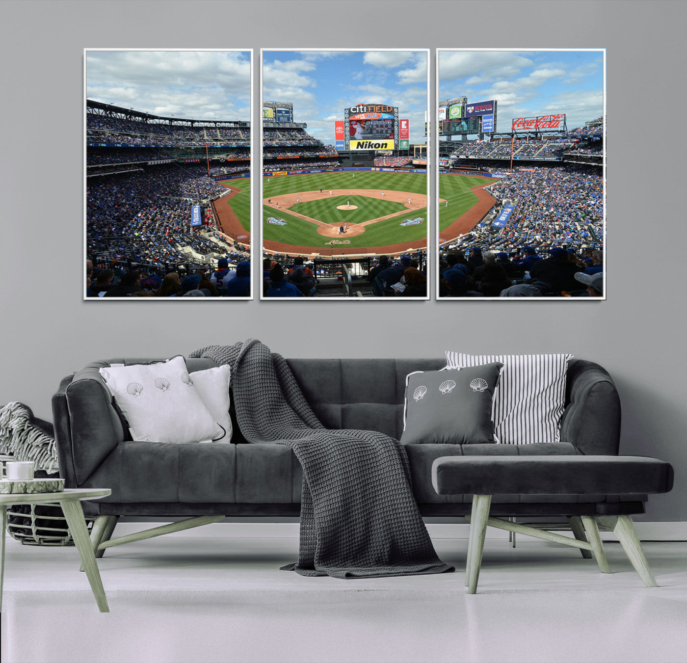 -New York Mets Baseball Team Print - Citi Field Stadium Wall Art Canvas Print