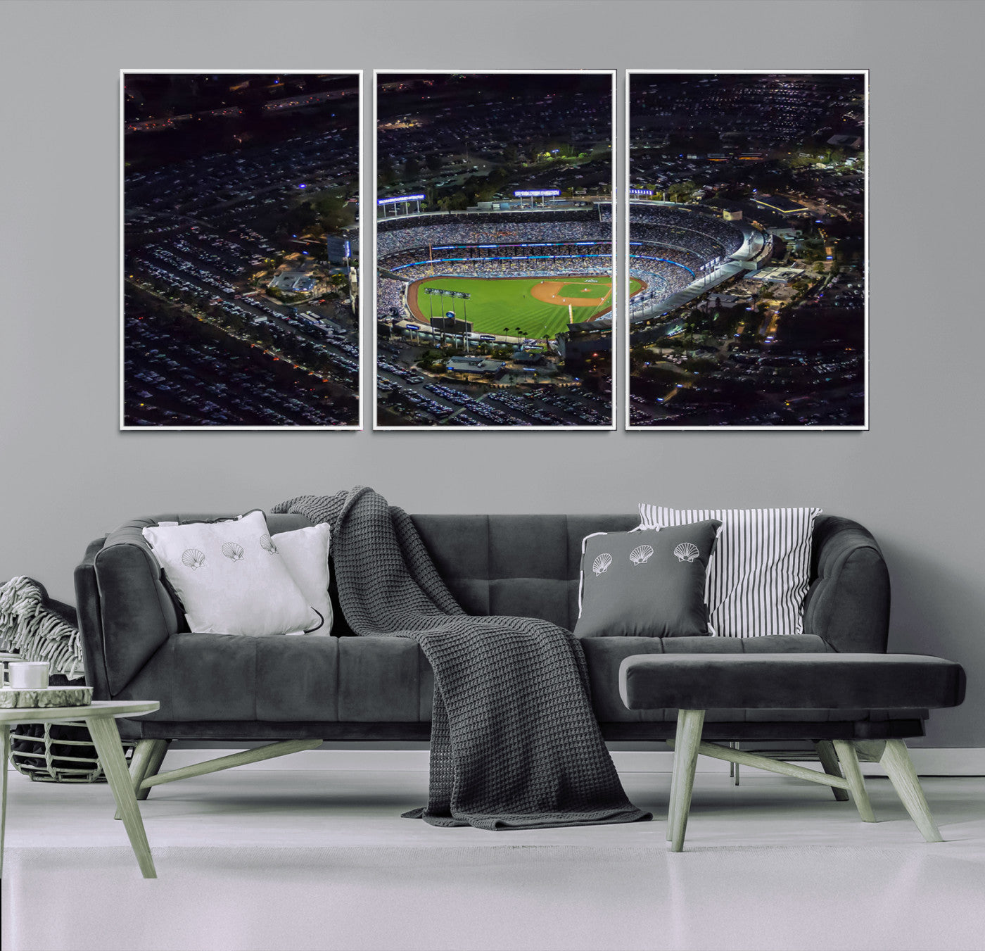 16515-MGV-CV-36X24-Los Angeles Dodgers Baseball Team Print - California Dodger Stadium Wall Art Canvas Print