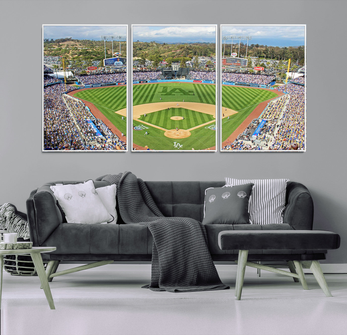 34760-MGV-FC-60X30-3P_White-Citi Field Wall Art Print | 3-Panel New York Mets Baseball Stadium Canvas Print | Framed Sports