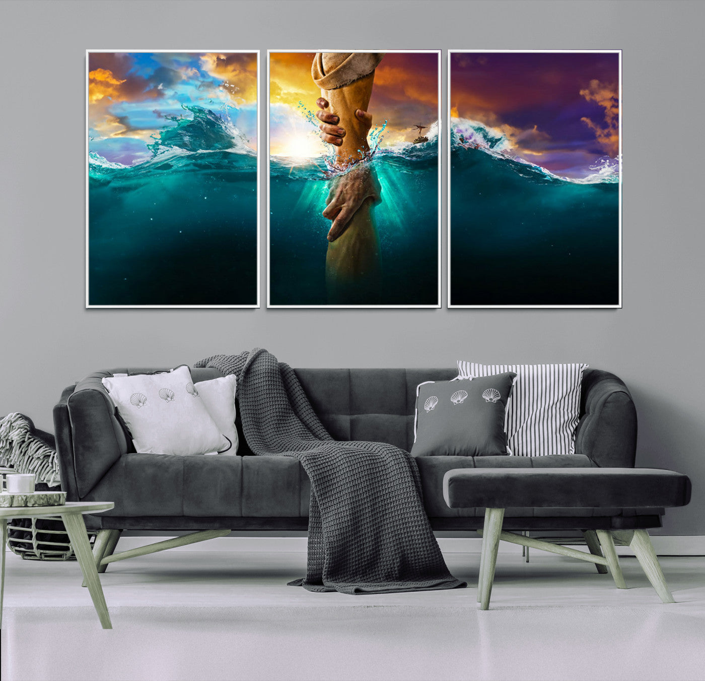 MGV-FC-60X30-3P - God Hand Wall Art Canvas Print
