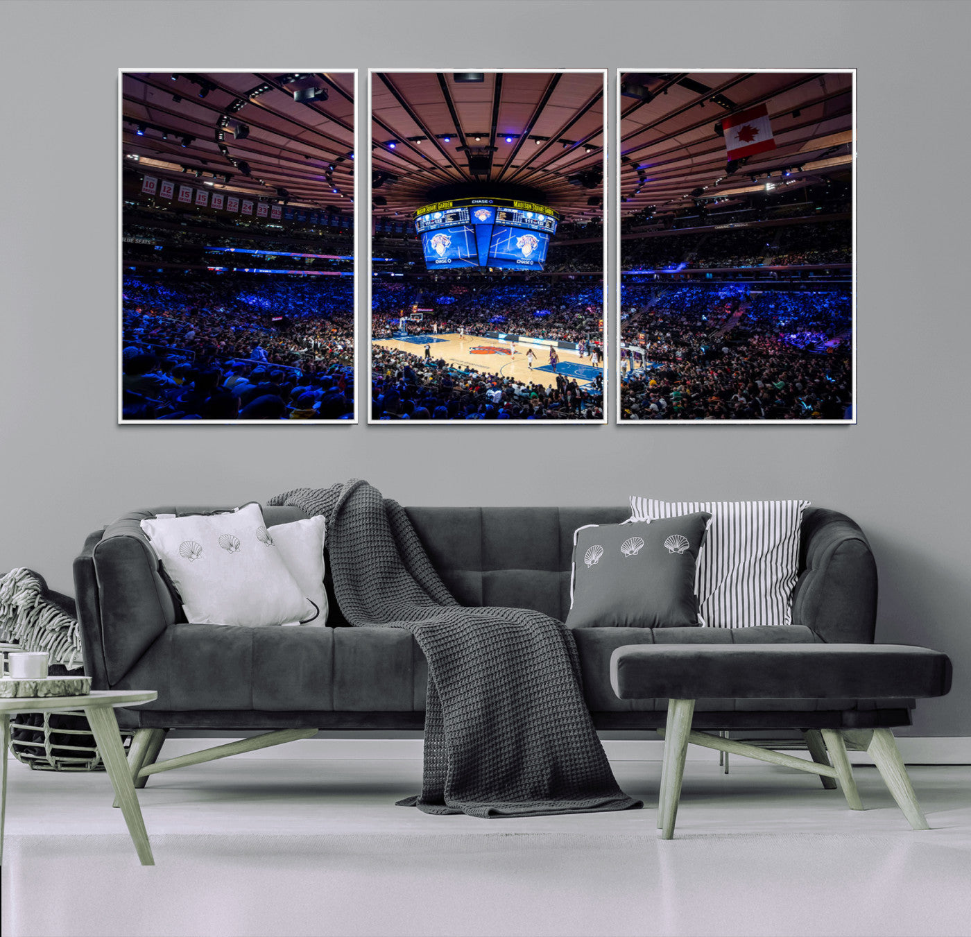 20491-MGV-CV-36X24-Madison Square Garden Basketball Print Canvas- Madison Square Garden Basketball Game Triple Canvas