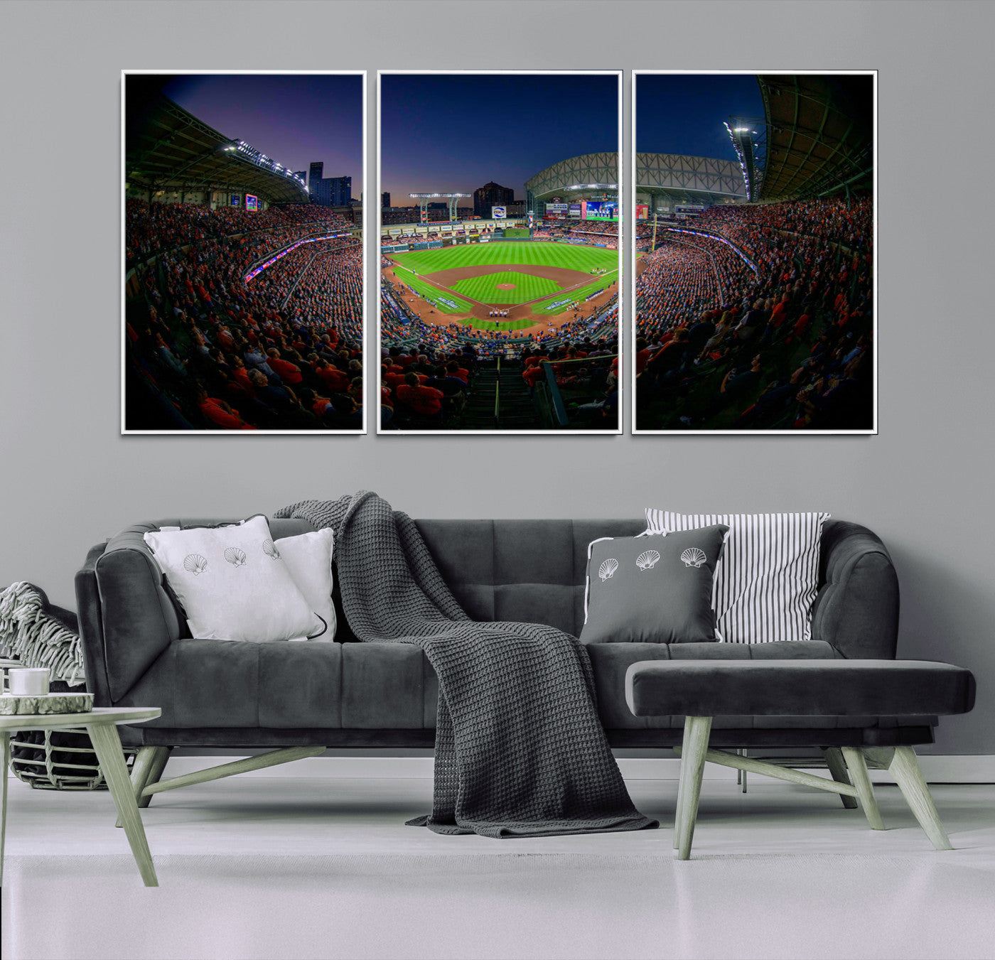 MGV-FC-60X30-3P - Houston Astros Baseball Team Print - Houston Minute Maid Park Stadium Wall Art Canvas Print