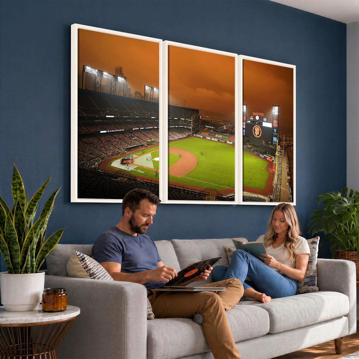 31315-MGV-CV-36X24 - San Francisco Giants Baseball Team Print, Oracle Park Stadium Wall Art Canvas Print