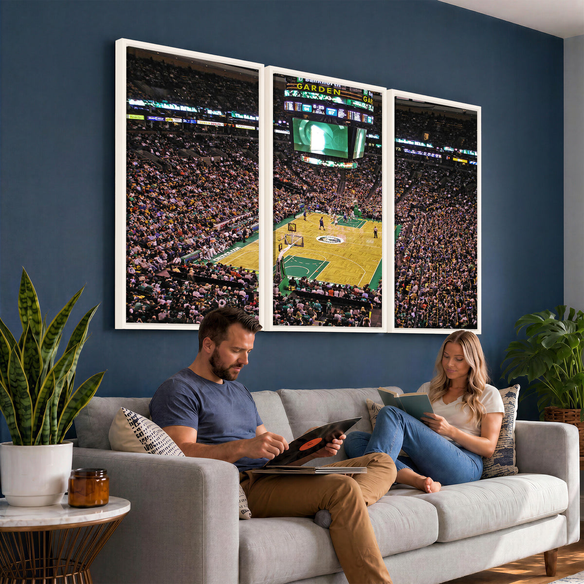 21705-MGV-CV-36X24 - TD Garden Basketball Canvas Wall Art | Boston Celtics Live Action