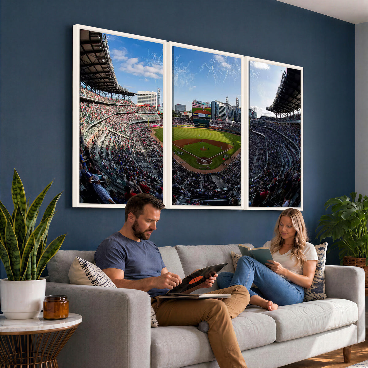 78608-MGV-CV-36X24 - Truist Park Stadium Canvas Wall Art, Atlanta Braves Game Day Decor