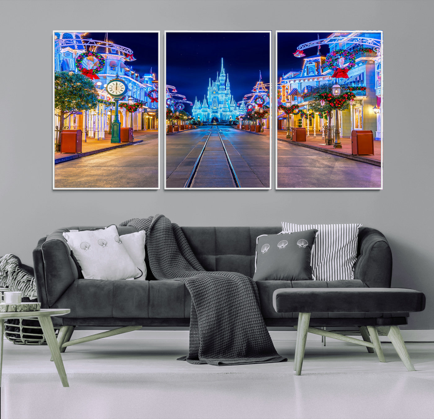 12470-MGV-CV-36X24-Disney Wall Art | Castle Large Wall Art Disney Magic Kingdom Print for Kids Room Decoration | Disney