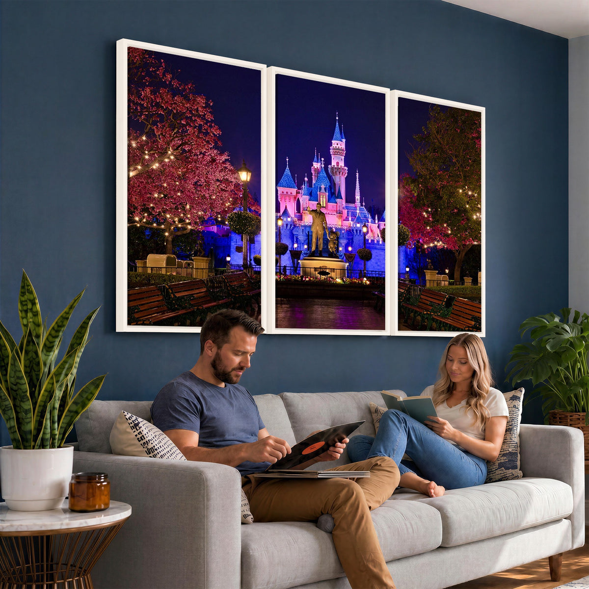 79435-MGV-CV-24X16 - Castle Large Wall Art, Disney Magic Kingdom Kids Room Decor and Christmas Gift
