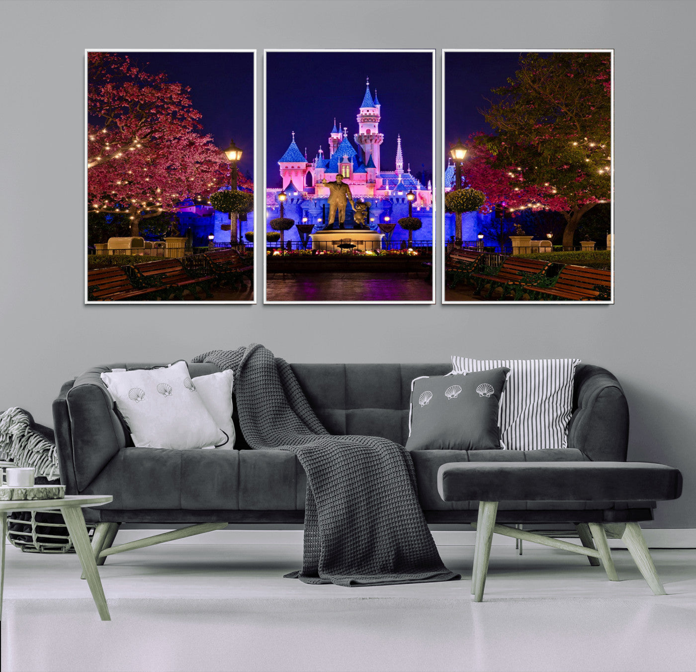 79435-MGV-CV-36X24-Castle Large Wall Art Disney Magic Kingdom Kids Room Decor - Disney World Christmas Home Decor Child