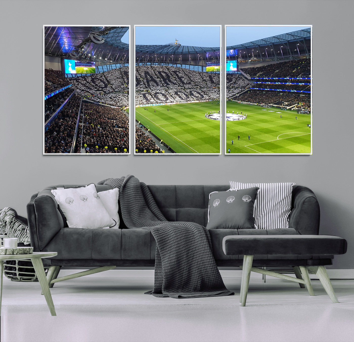 38765-MGV-CV-36X24-Tottenham Hotspur Stadium Canvas Print, Match Day Triple Canvas Wall Art - Premier League Football