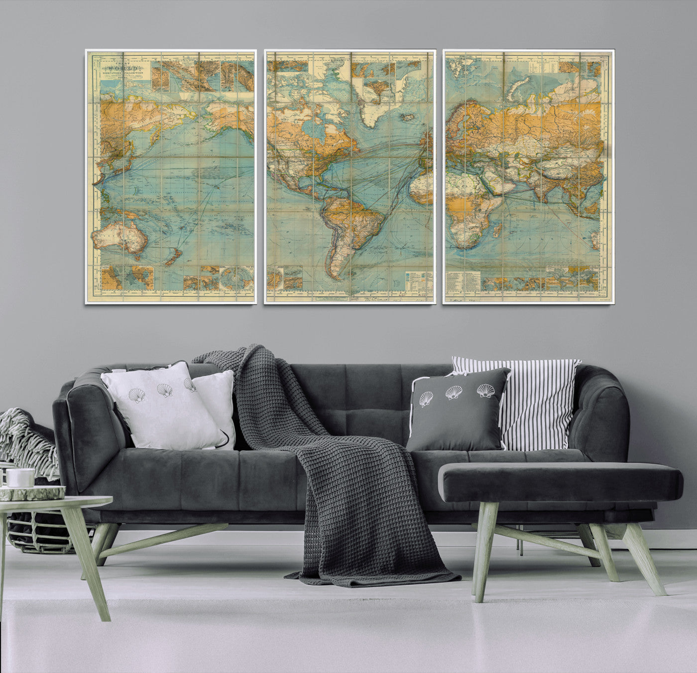 25961-MGV-CV-36X24-Push Pin World Map Canvas Print – Travel Tracker Wall Art for Couples, Perfect Anniversary Gift for Home or Office Decor