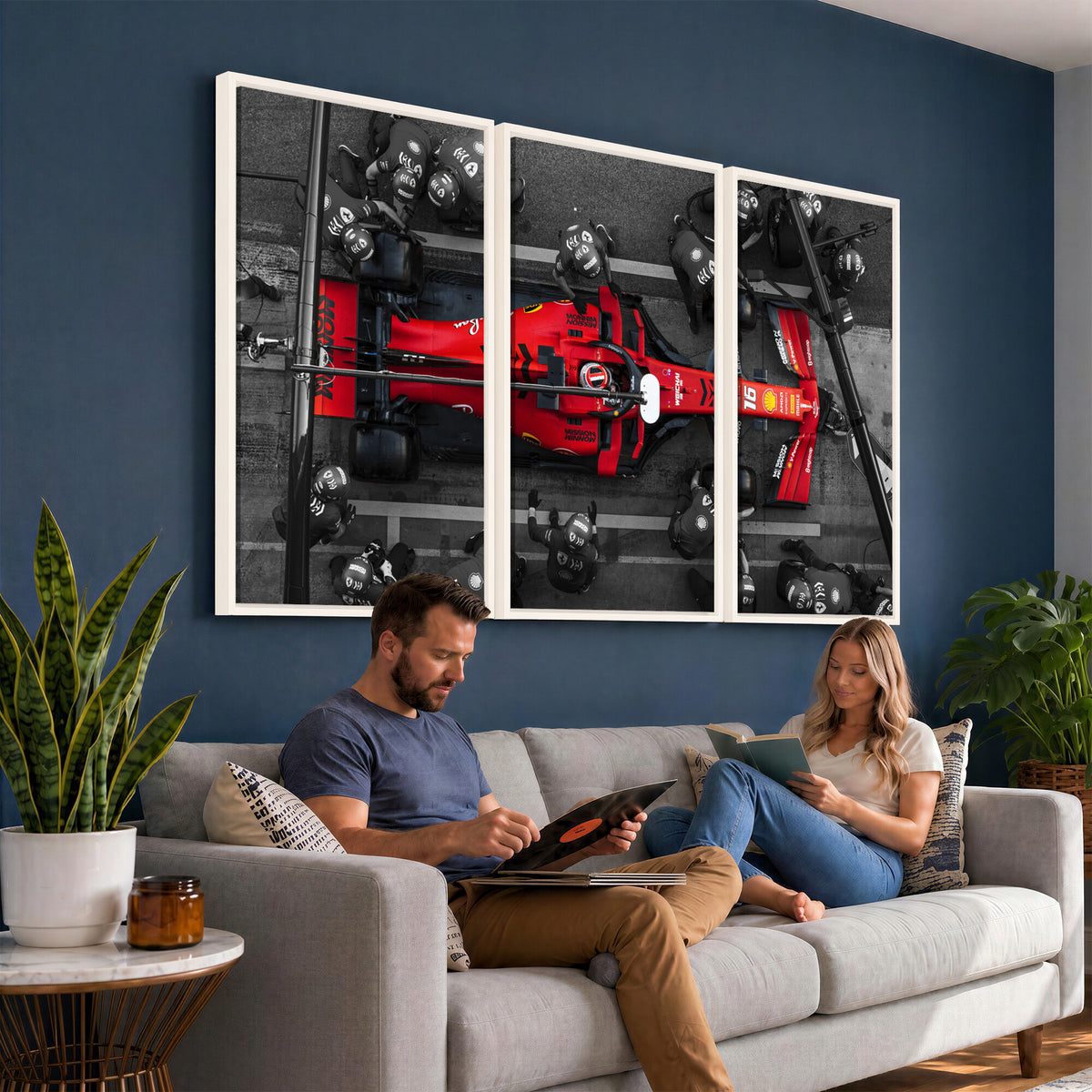 99356-MGV-CV-36X24 - Ferrari Pit Stop Canvas Wall Art | Precision and Speed
