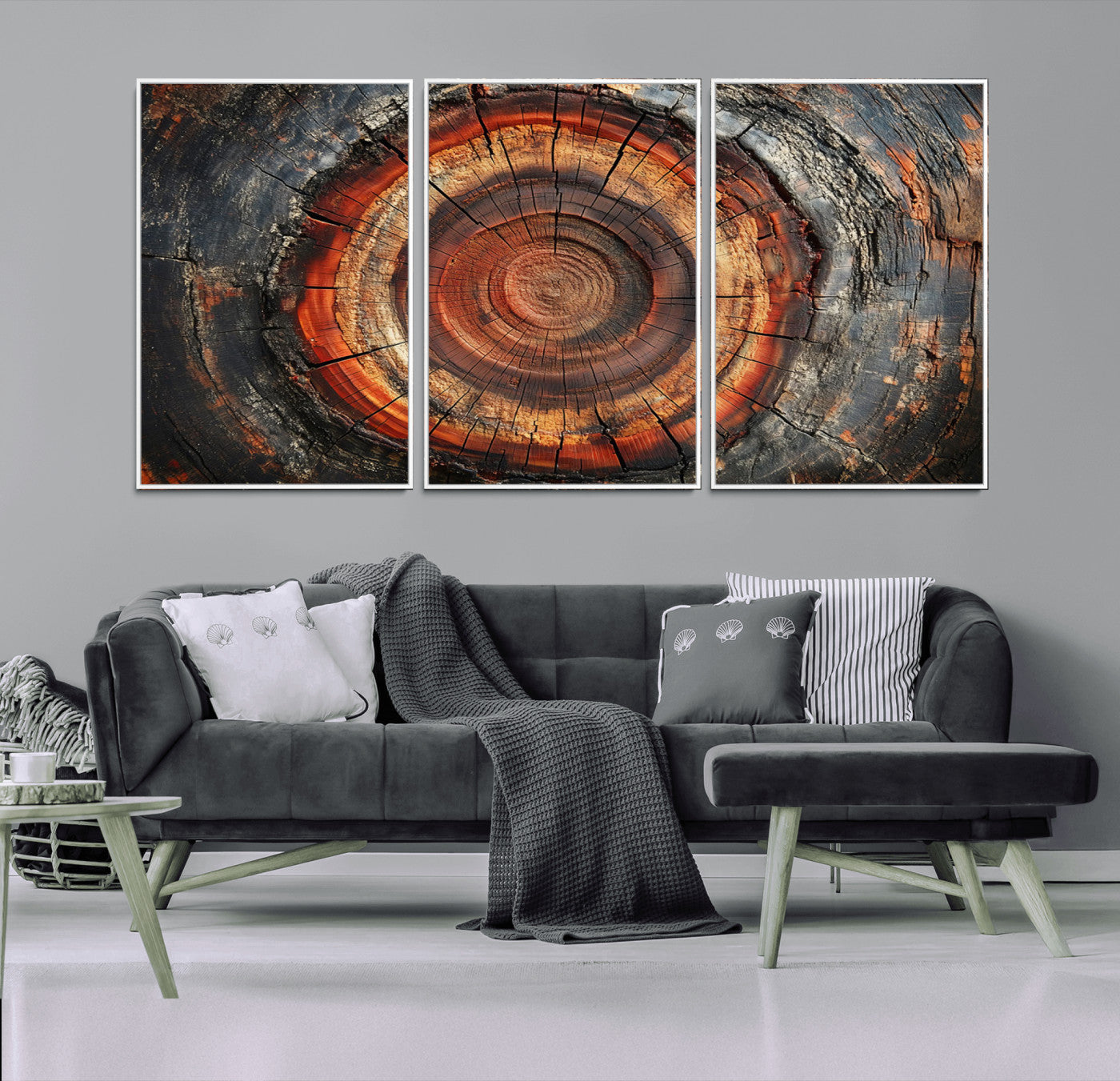 82212-MGV-CV-36X24-Wood Grain Canvas Wall Art - Framed Abstract Tree Ring Framed Wall Art, Wood Grain Canvas Wall