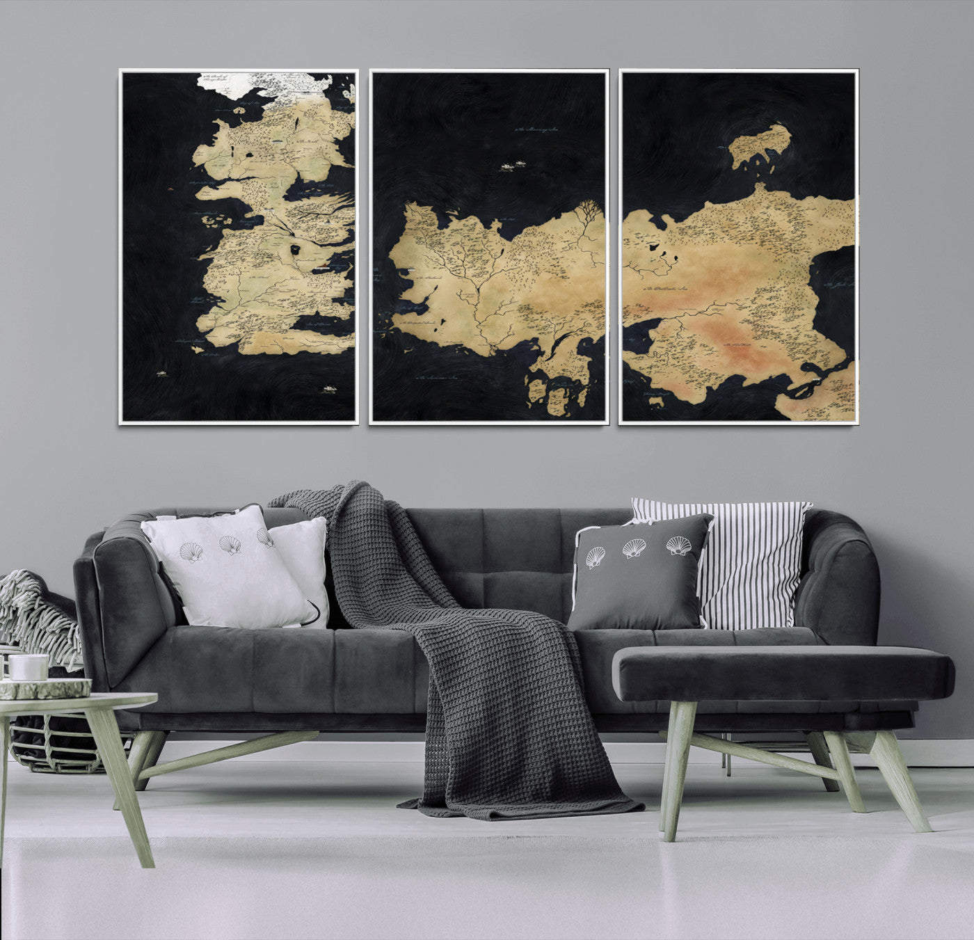 MGV-FC-60X30-3P - Push Pin World Map Canvas Print – Framed Wall Art for Couples to Track Their Travels – Anniversary
