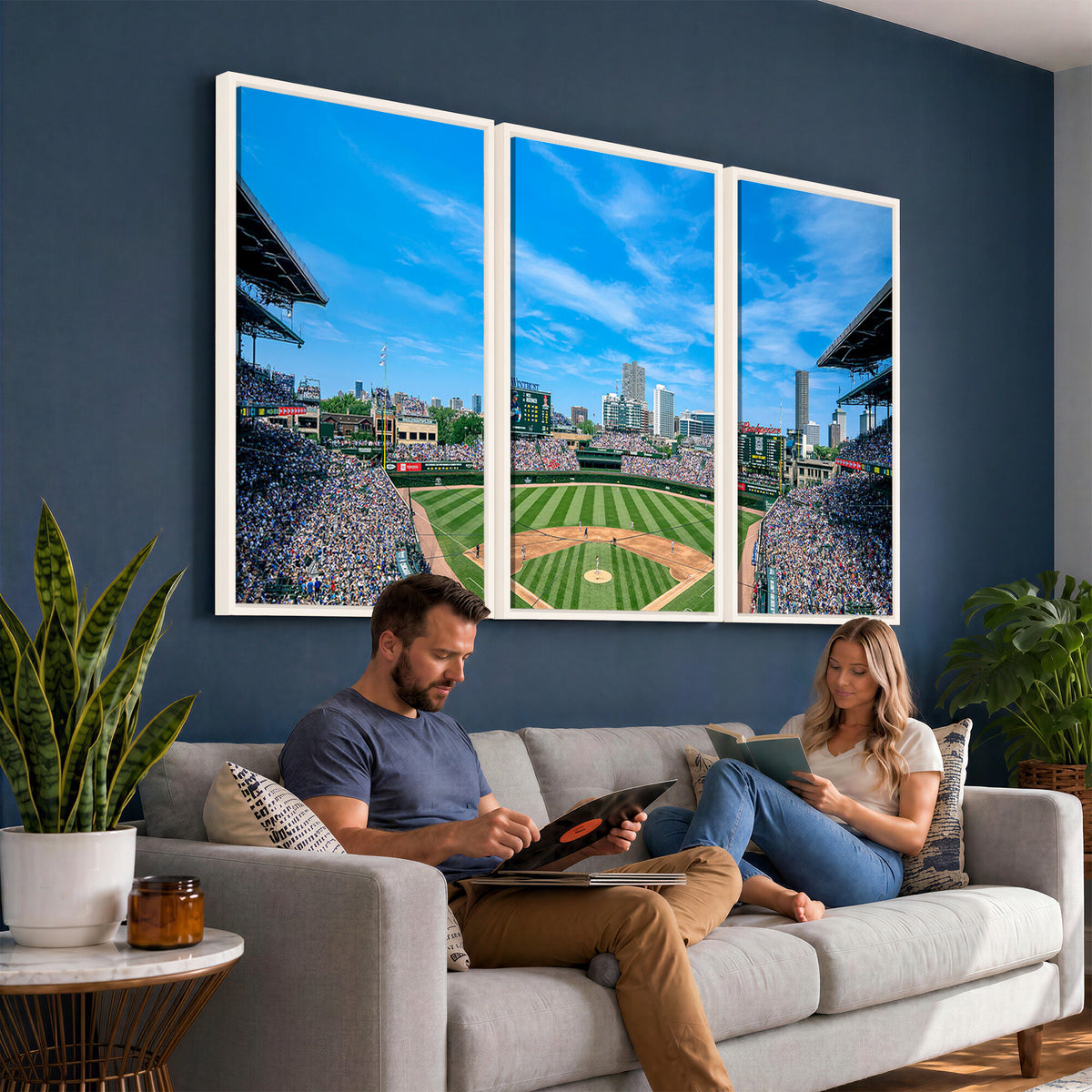 32373-MGV-CV-36X24 - Wrigley Field Chicago Cubs Panoramic Art Multi-Piece Canvas