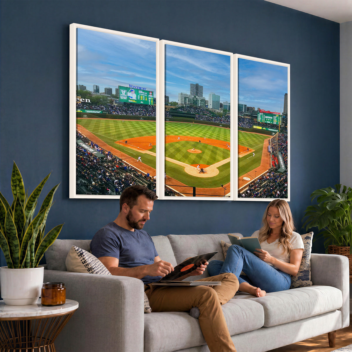 86839-MGV-CV-36X24 - Wrigley Field Chicago Cubs Panoramic Canvas Print