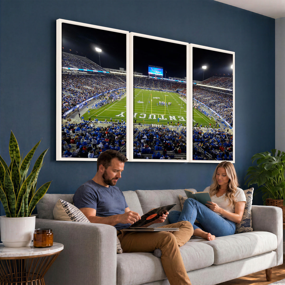 14304-MGV-CV-36X24 - Kroger Field Canvas Wall Art, Kentucky Stadium Wall Art, Framed and Ready to Hang