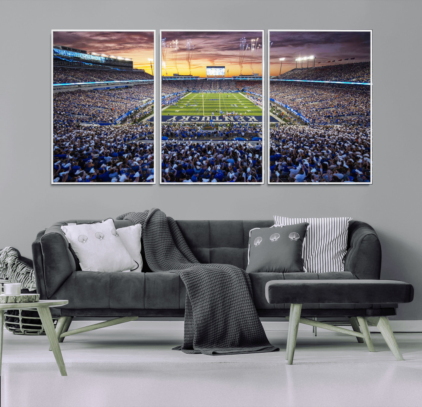 78524-MGV-CV-36X24-Kroger Field Wall Art Print - Kentucky Stadium Wall Art Print - Sunset Football Stadium Wall Decor -