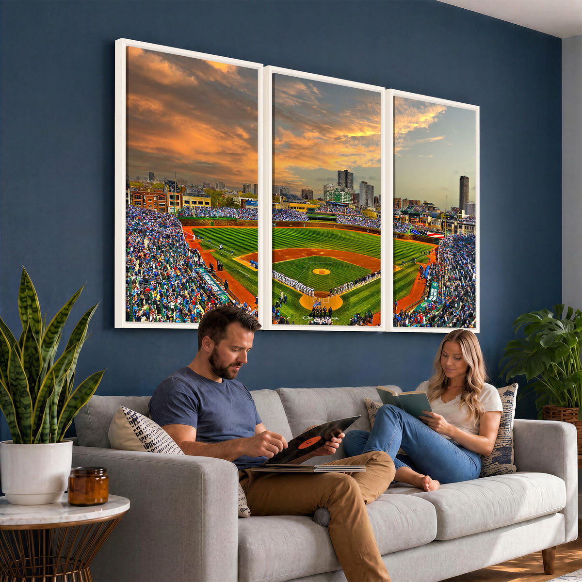 45635-MGV-CV-36X24 - Chicago Wrigley Field Wall Art Canvas Print
