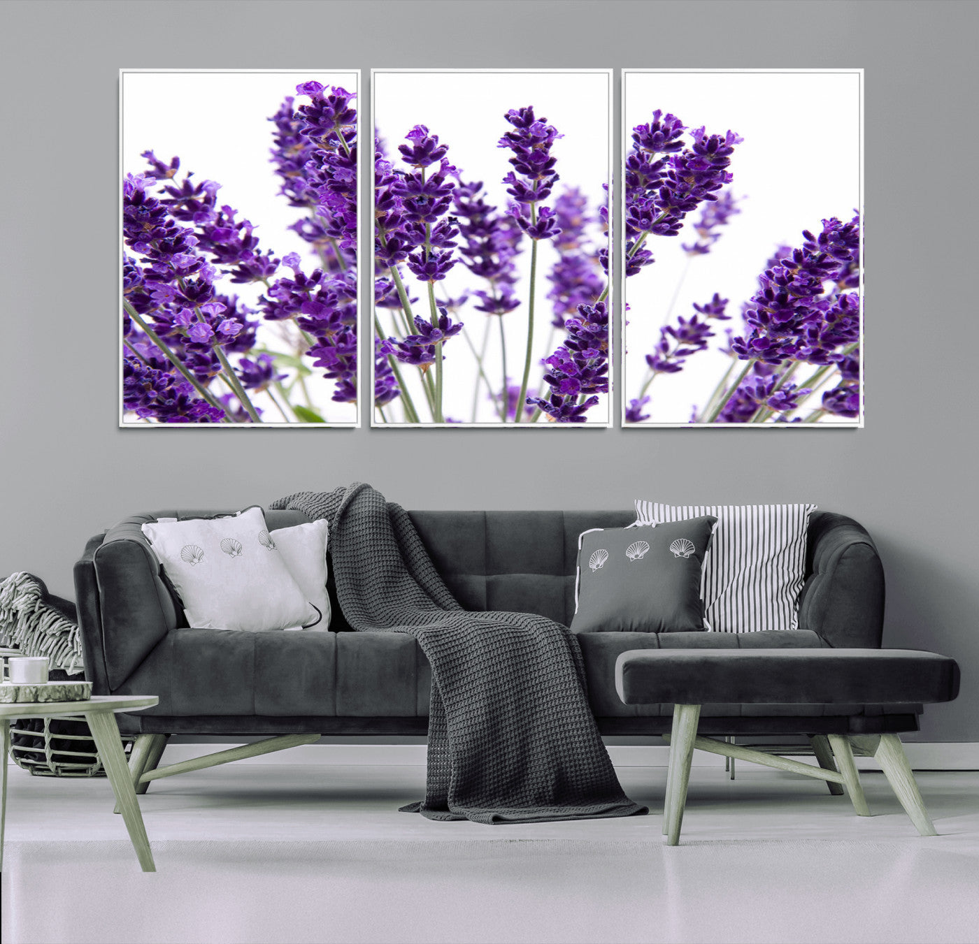-Lavender Flower Wall Art Canvas Print