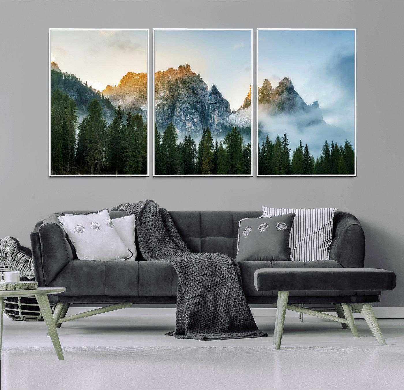 21145440-MGV-CV-36X24-Wilderness Wall Art Canvas Print – Misty Forest Nature Landscape Photography Rustic Scenic Artwork for Home, Office