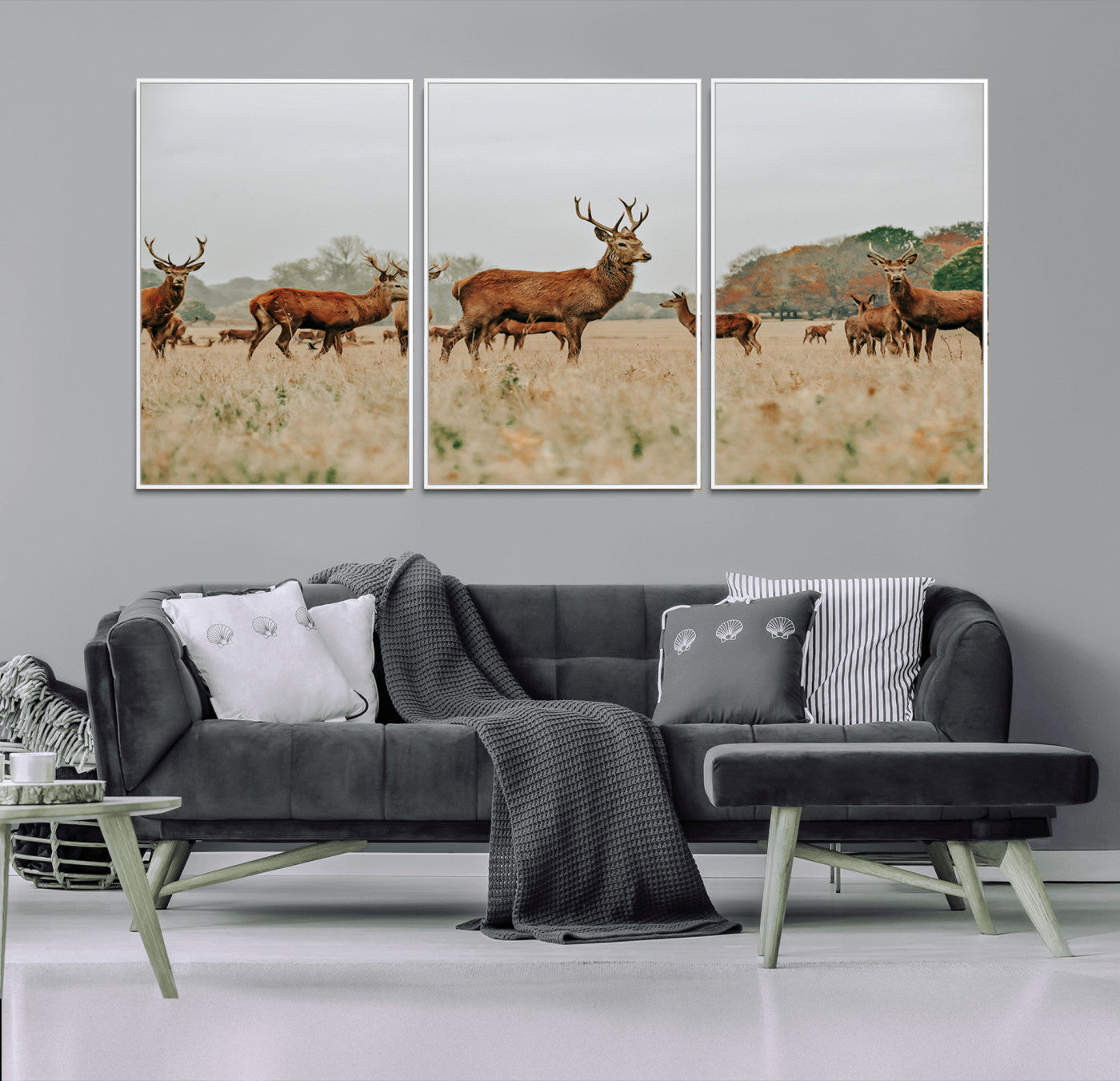 53834371-MGV-CV-36X24-Rustic Deer Wall Art Canvas Print – Autumn Forest Woodland Wildlife Scenic Nature Artwork for Home, Cabin