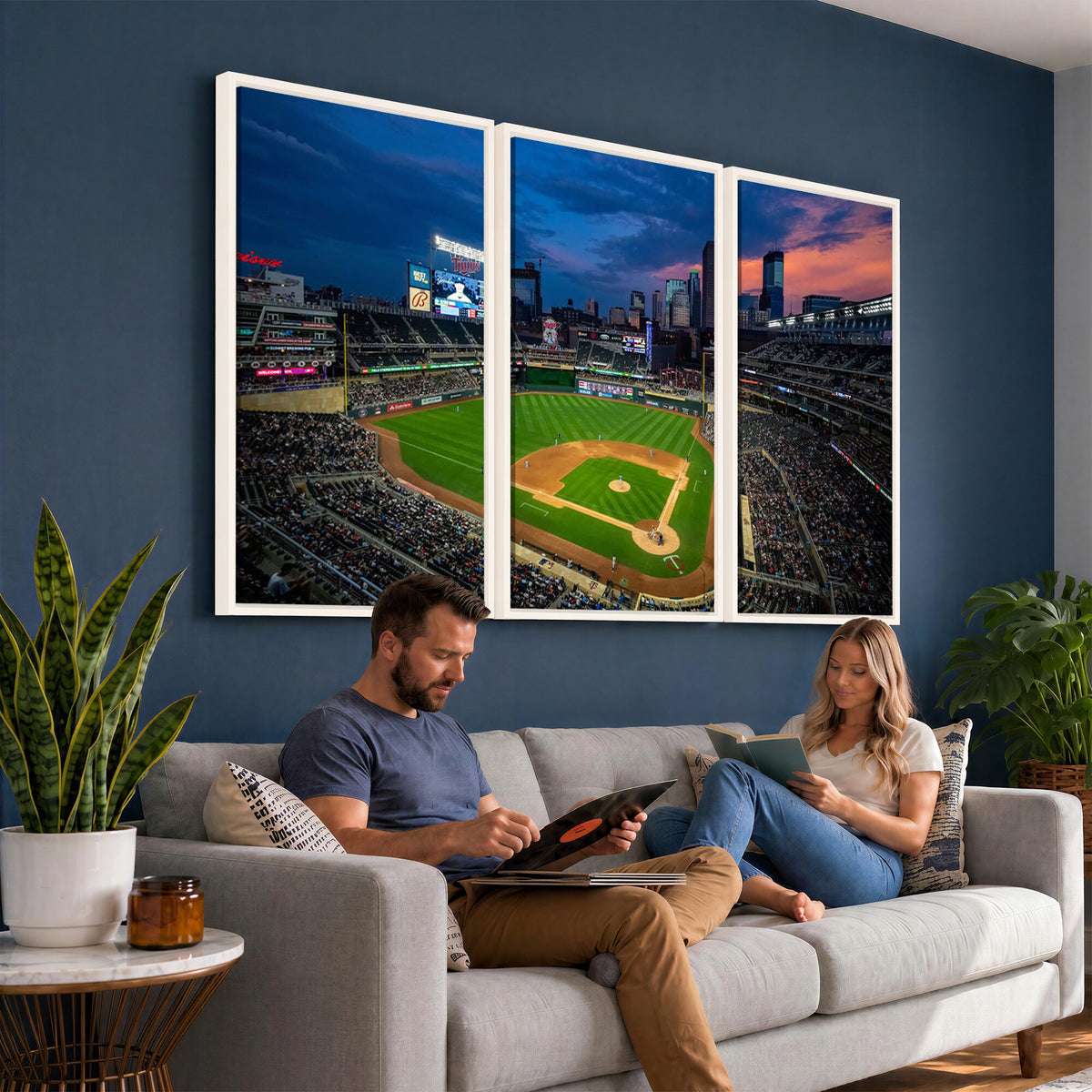 68222753-MGV-CV-36X24 - Target Field Wall Art Canvas Print, Baseball Stadium Scene