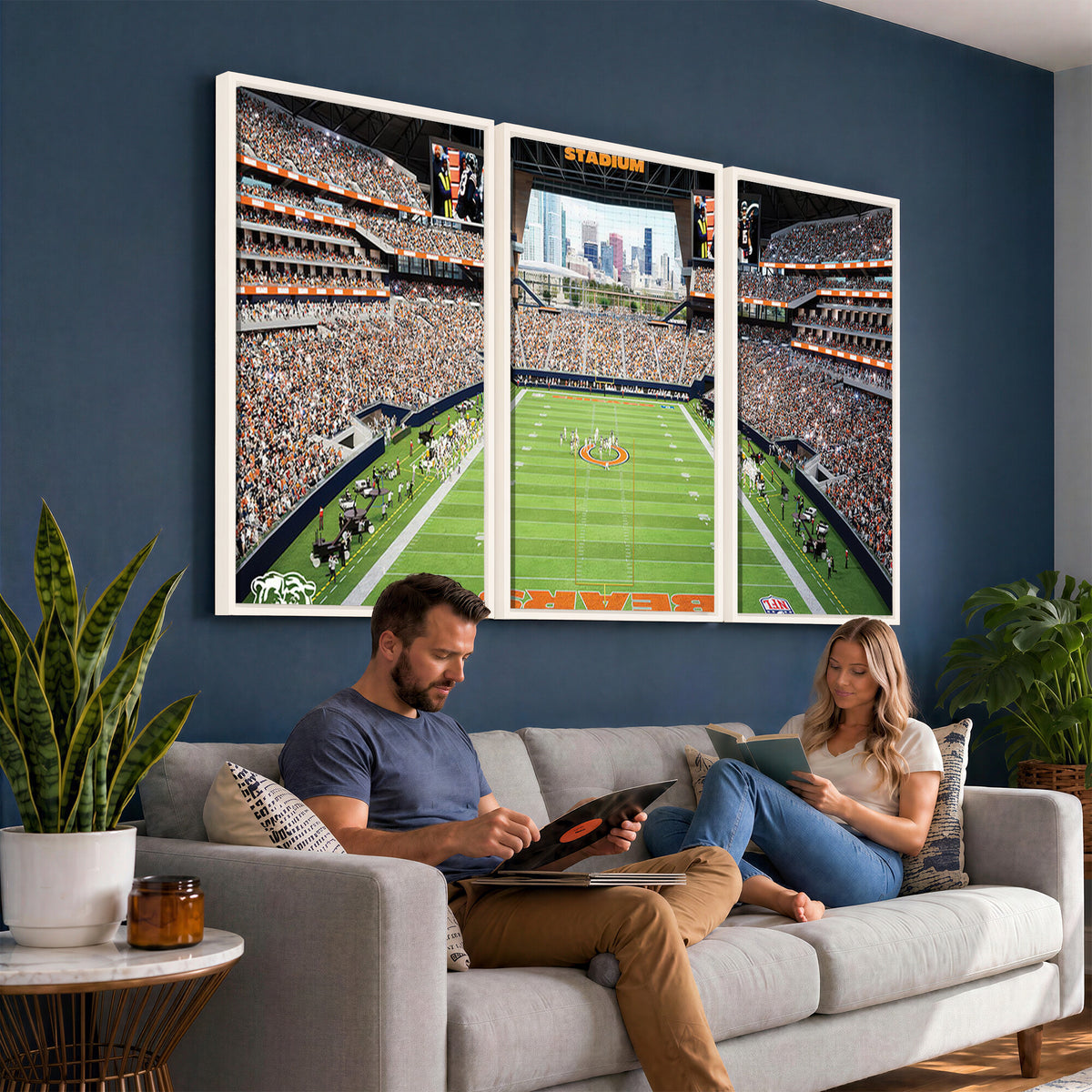 76935553-PAN-FL-20X10 - Chicago Bears Soldiers Field Wall Art Canvas Print, Home Office Wall Decor