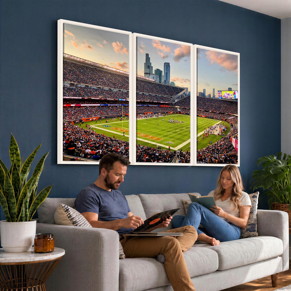 55377093-PAN-FL-20X10 - Chicago Bears Soldiers Field Wall Art Canvas Print, Man Cave Wall Decor
