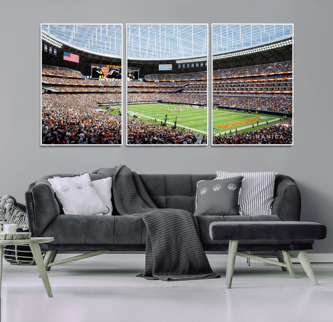 32530647-MGV-FC-60X30-3P_White-Chicago Bears Soldiers Field Wall Art Canvas Print – Framed Football Stadium Artwork for Home, Office, Living Room