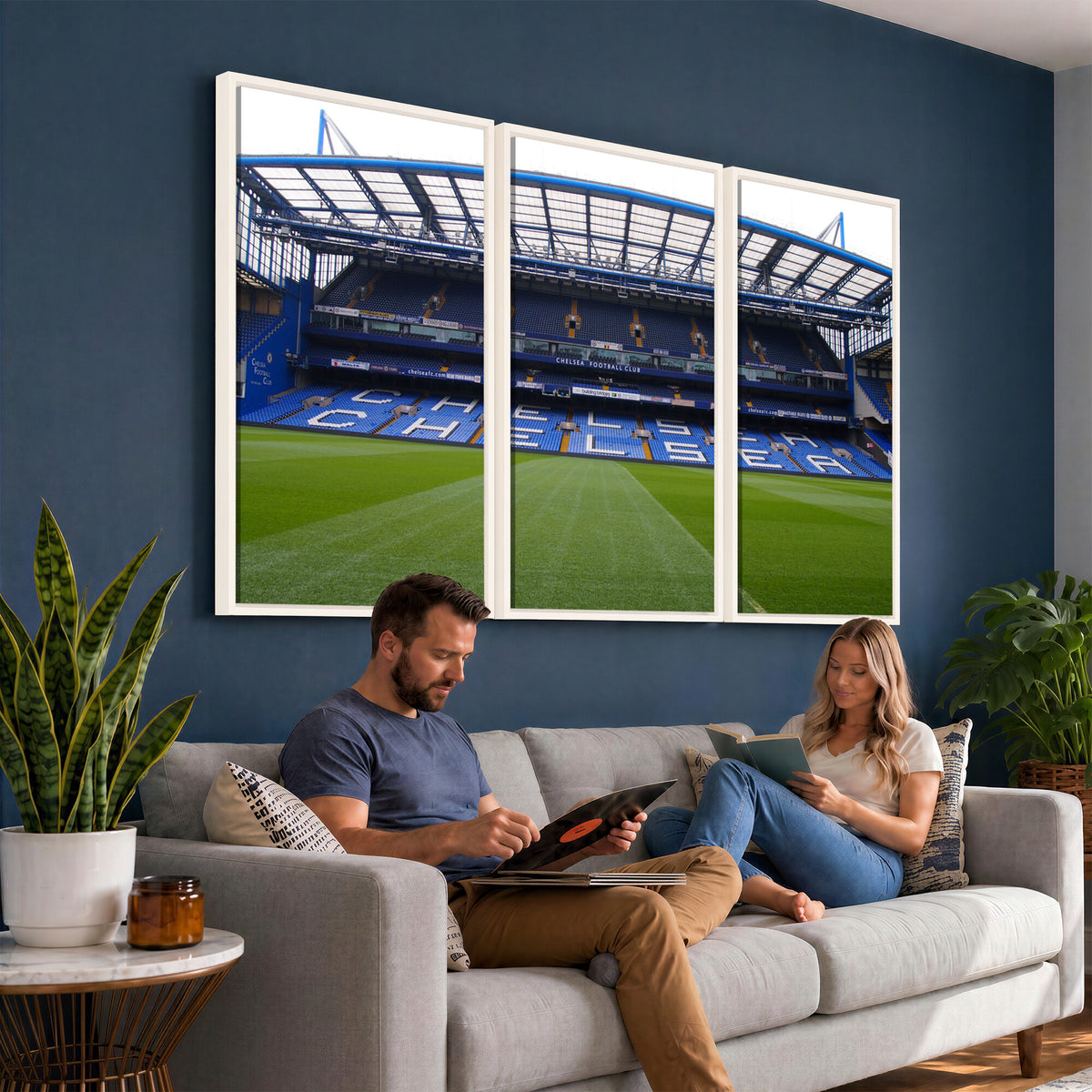 38616413CHELSA-MGV-CV-36X24 - Stamford Bridge Chelsea Football Stadium Canvas Wall Art