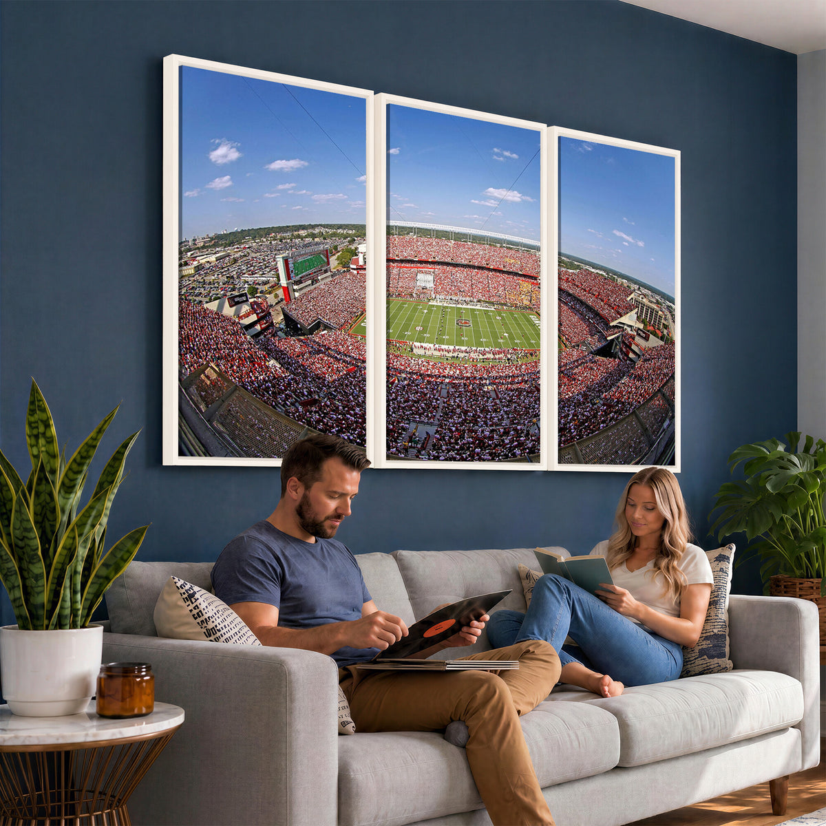 29492070-MGV-CV-36X24 - William Brice Stadium Wall Art Canvas Print, Stadium Crowd on Football Game Day