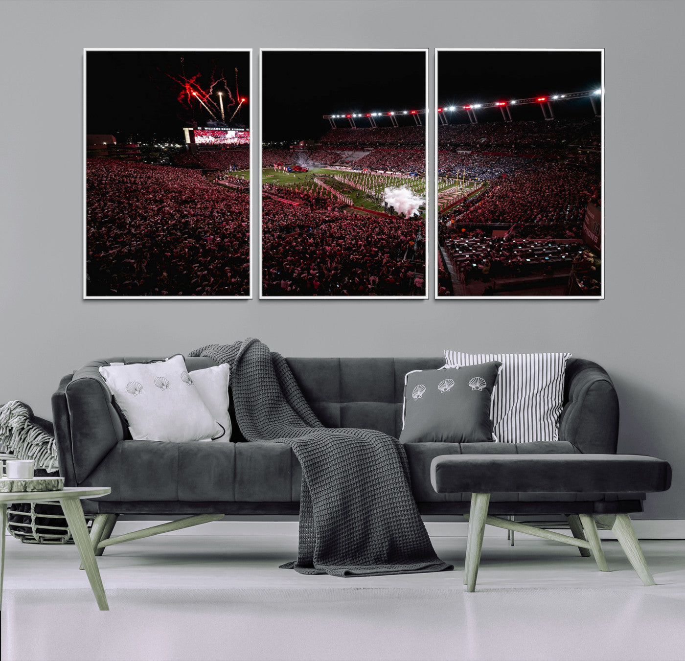 60690191-MGV-FC-60X30-3P - William Brice Stadium Wall Art Print – Baseball Game Room Artwork Print for Basement Dorm, Home, Office