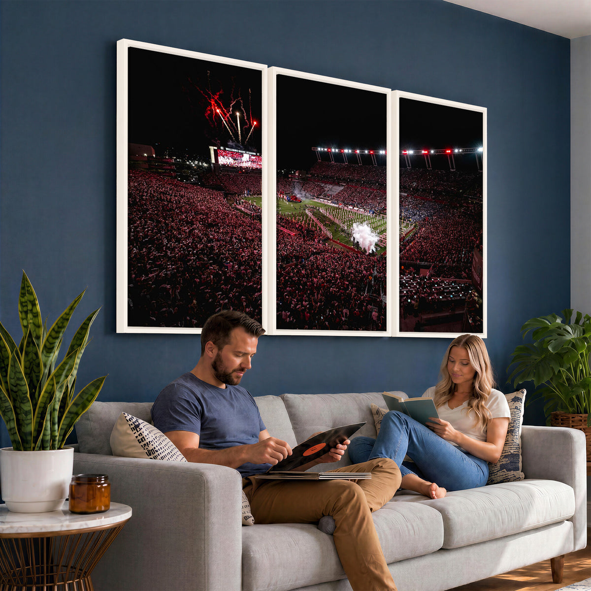 60690191-MGV-CV-36X24 - William Brice Stadium Wall Art Print, Baseball Game Room