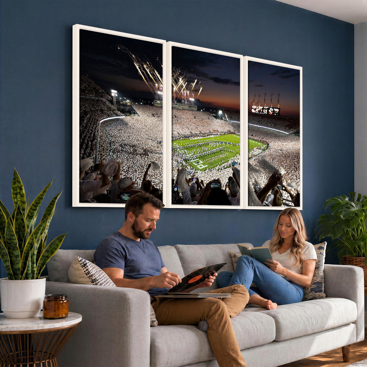 26666-MGV-CV-36X24 - Penn State Stadium Wall Art Canvas Print, White Out