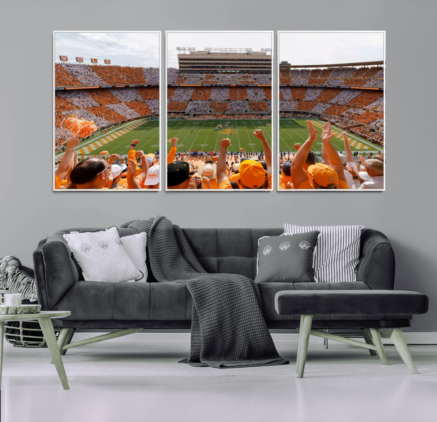 76011417-MGV-FC-60X30-3P - Tennessee Neyland Stadium Wall Art, Sports Arena Canvas Print, Panoramic Stadium Artwork for Home, Office