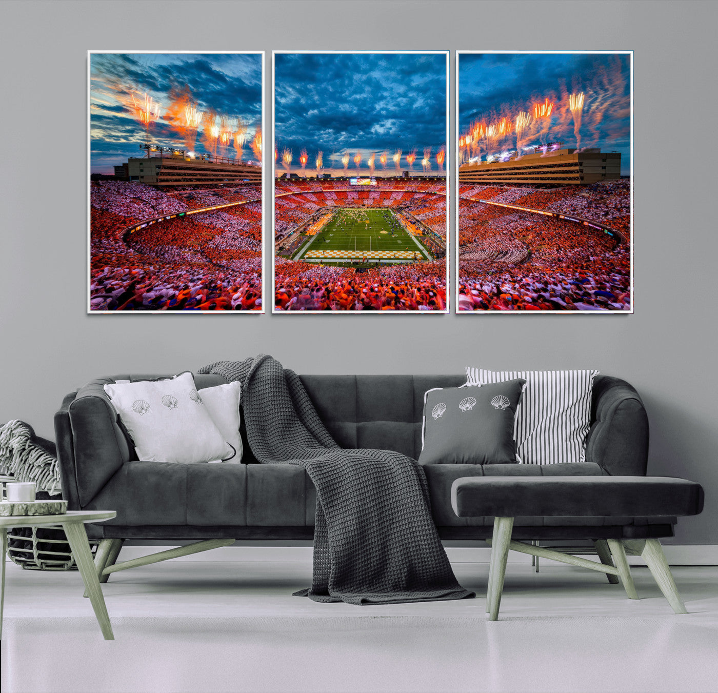 94266219-MGV-CV-36X24-Tennessee Neyland Stadium Wall Art, Sports Arena Canvas Print, Panoramic Stadium Artwork for Home, Office