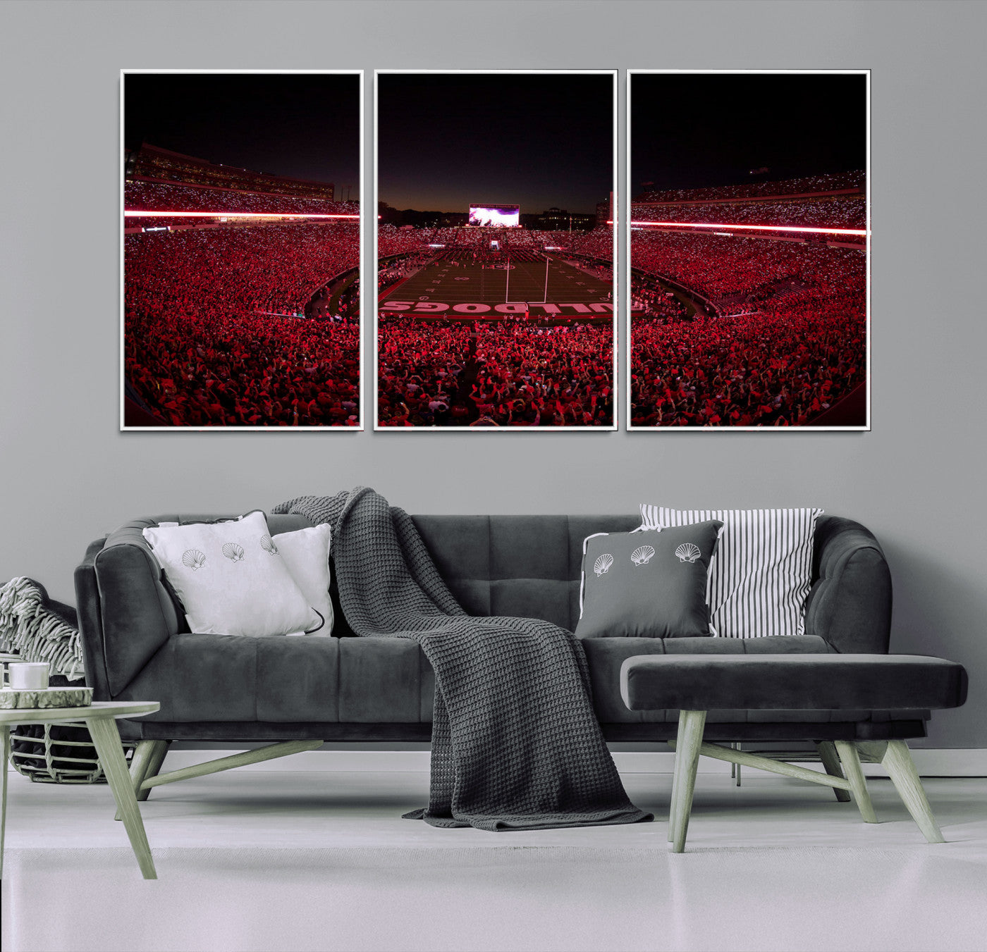 Dooley Stadium Wall Art Print, Sports Arena Canvas Wall Art, Dooley Field at Sanford Stadium Canvas Print, Modern Athletic Field Art Printing