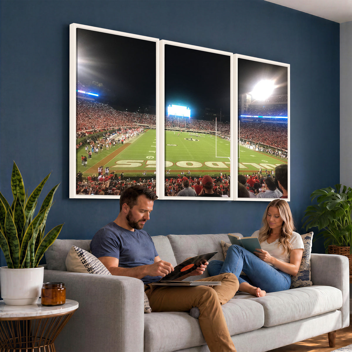 16230786-MGV-CV-36X24 - Dooley Stadium Wall Art, Sports Arena Panoramic Canvas Print, Modern Stadium Landscape Artwork for Home, Office