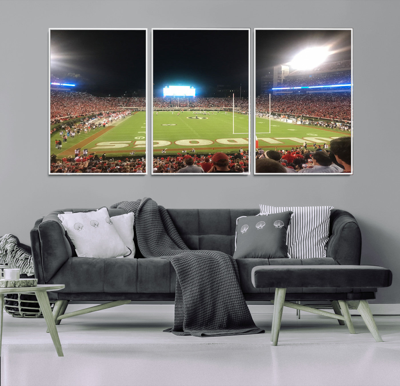 16230786-MGV-CV-36X24-Dooley Stadium Wall Art, Sports Arena Panoramic Canvas Print, Modern Stadium Landscape Artwork for Home, Office