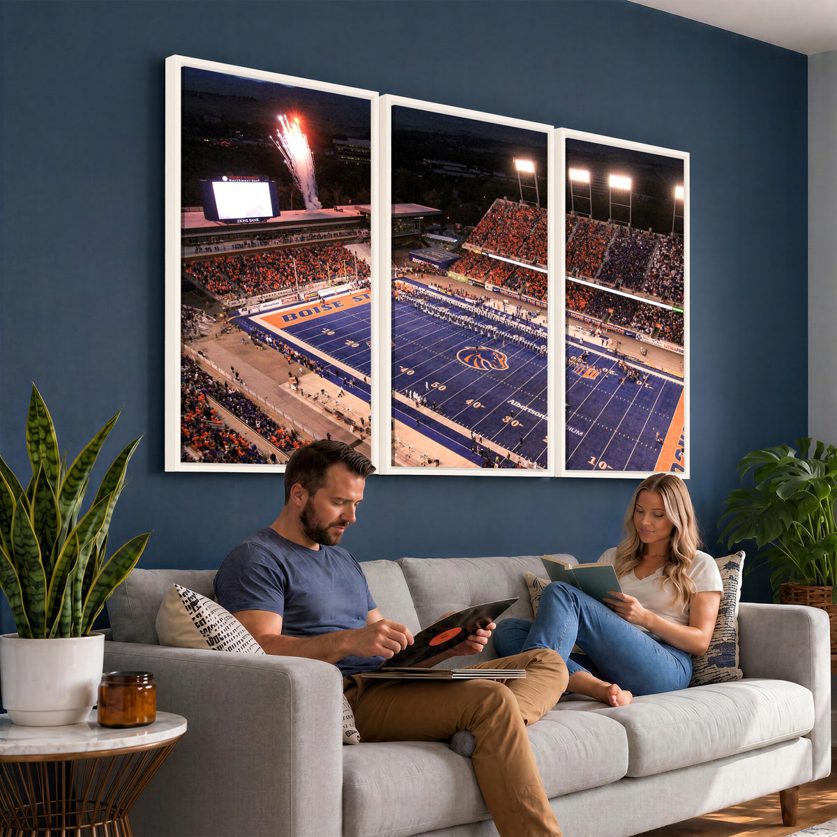 BS1001S-MGV-CV-36X24 - Boise State Broncos Albertsons Stadium Wall Art Canvas Print