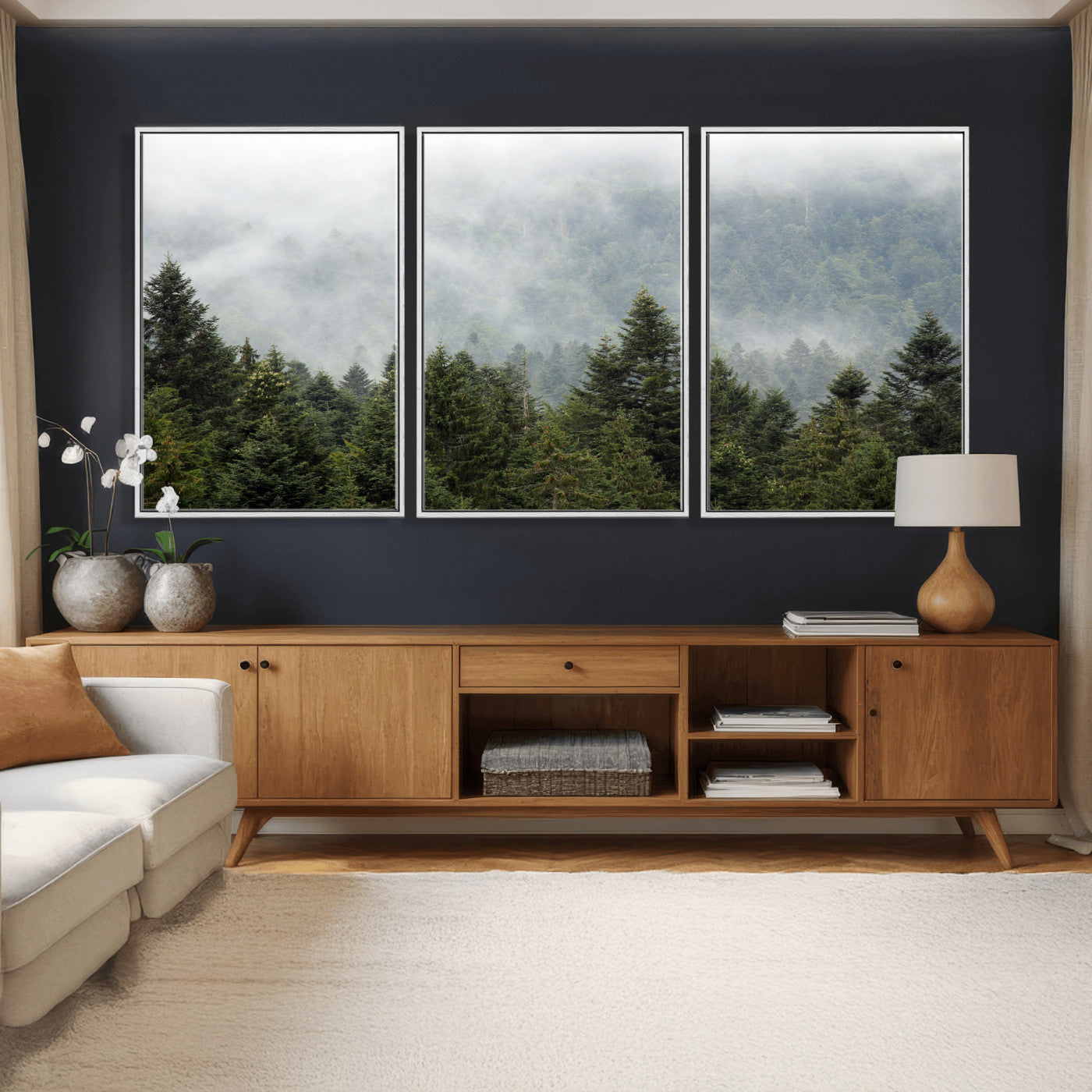 37010054-MGV-CV-36X24 - Misty Mountain Forest Wall Art Canvas Print