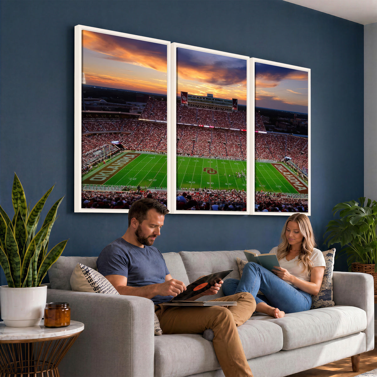 51457497-MGV-CV-36X24 - Oklahoma Sooners Stadium Wall Art Canvas Print, College Football Decor