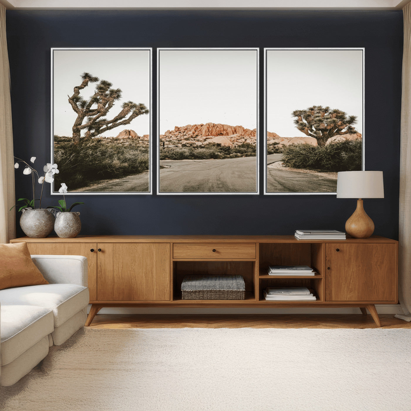 97248544-MGV-CV-36X24 - Joshua Tree Desert Wall Art Canvas Print, Minimal Southwestern Landscape Nature Wall Decor for Modern and Boho Interiors