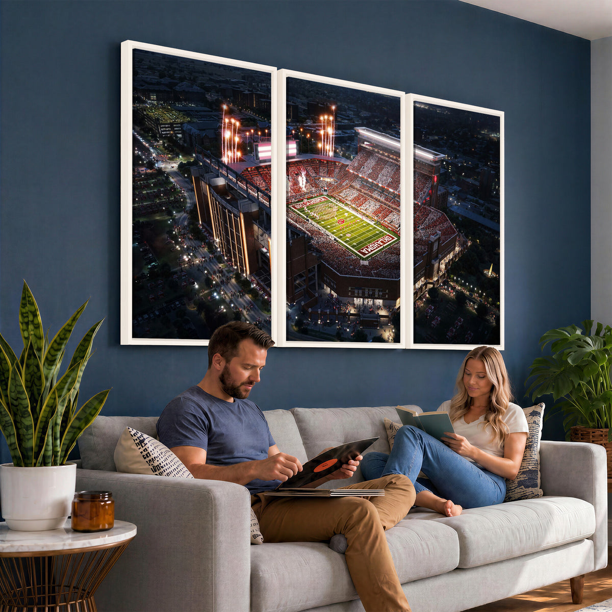 16867141-MGV-CV-36X24 - Oklahoma Memorial Stadium, Gaylord Memorial Stadium Wall Art