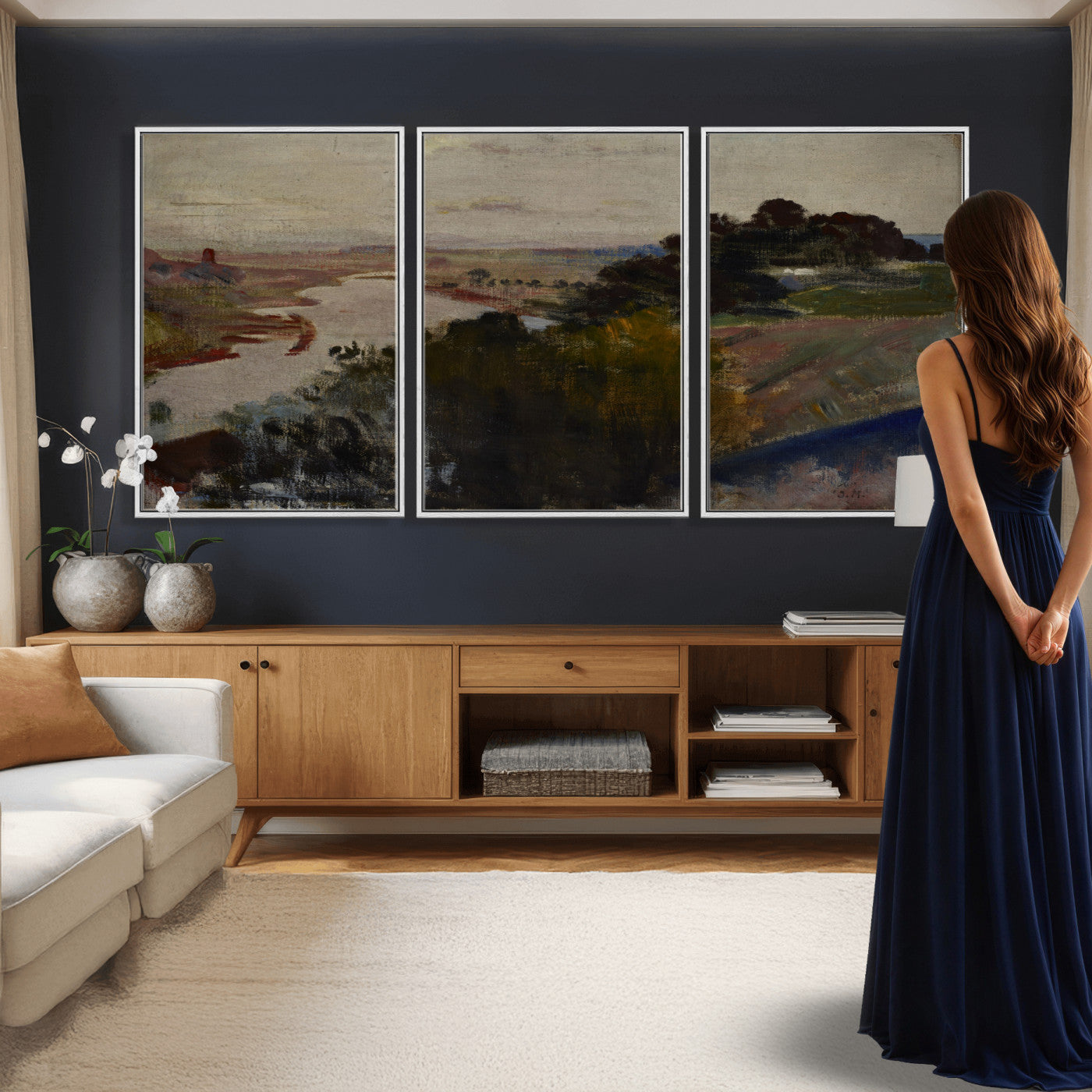 55507874-MGV-CV-36X24 - Jacek Malczewski Landscape at the Vistula Wall Art Canvas Print