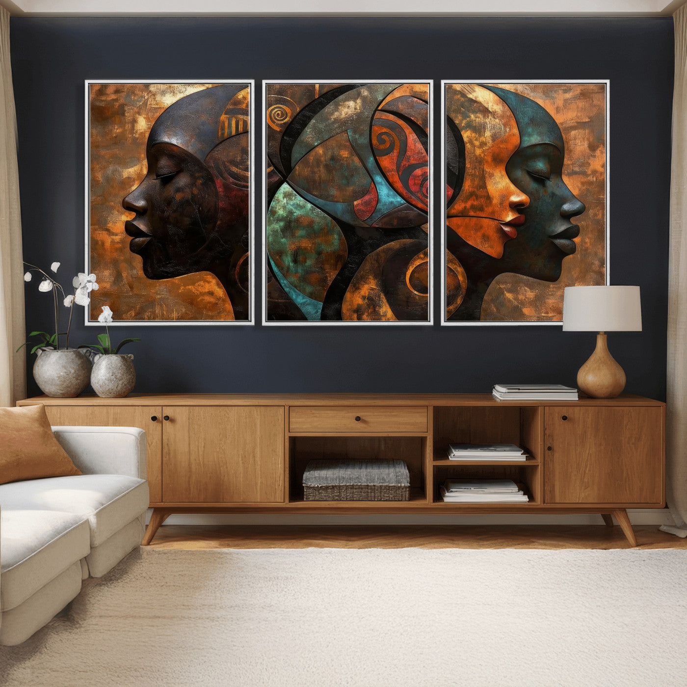 81517886-MGV-CV-36X24 - Abstract Afro American Women Wall Art Canvas Print