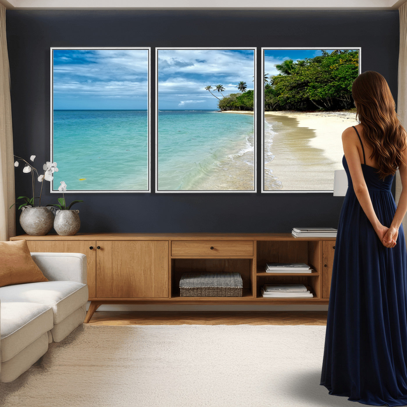 50626792-MGV-CV-36X24 - Puerto Rico Beach Paradise Wall Art – Tropical Coastal Print