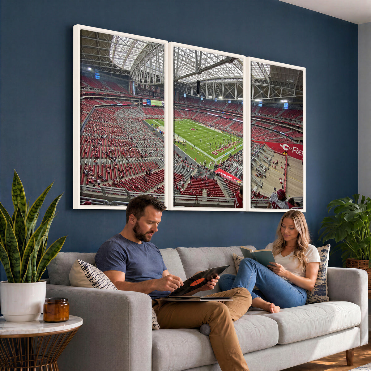 30579717-MGV-CV-36X24 - State Farm Stadium Canvas Wall Art, Arizona Cardinals Football Stadium Print, Glendale NFL Arena Panorama Artwork