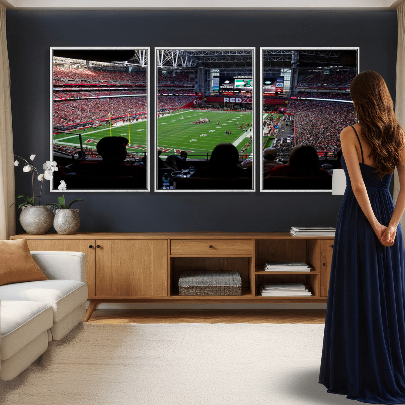 84196298-MGV-CV-36X24 - State Farm Stadium Canvas Wall Art, Arizona Cardinals Football Stadium Print, Glendale NFL Arena Photography Artwork